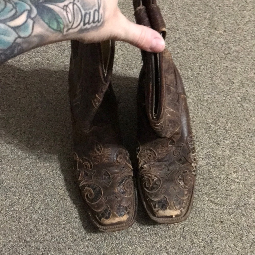 Corral brown western boots.